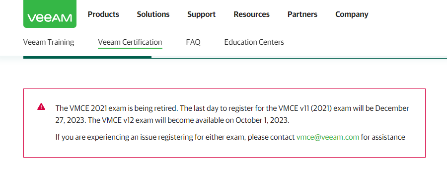 VMCE v11 Pruefung abgekuendigt